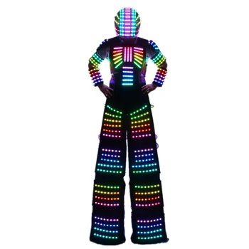 Full Color Pixel Led Robot Costume David Guetta Led Robot Suit Laser ...