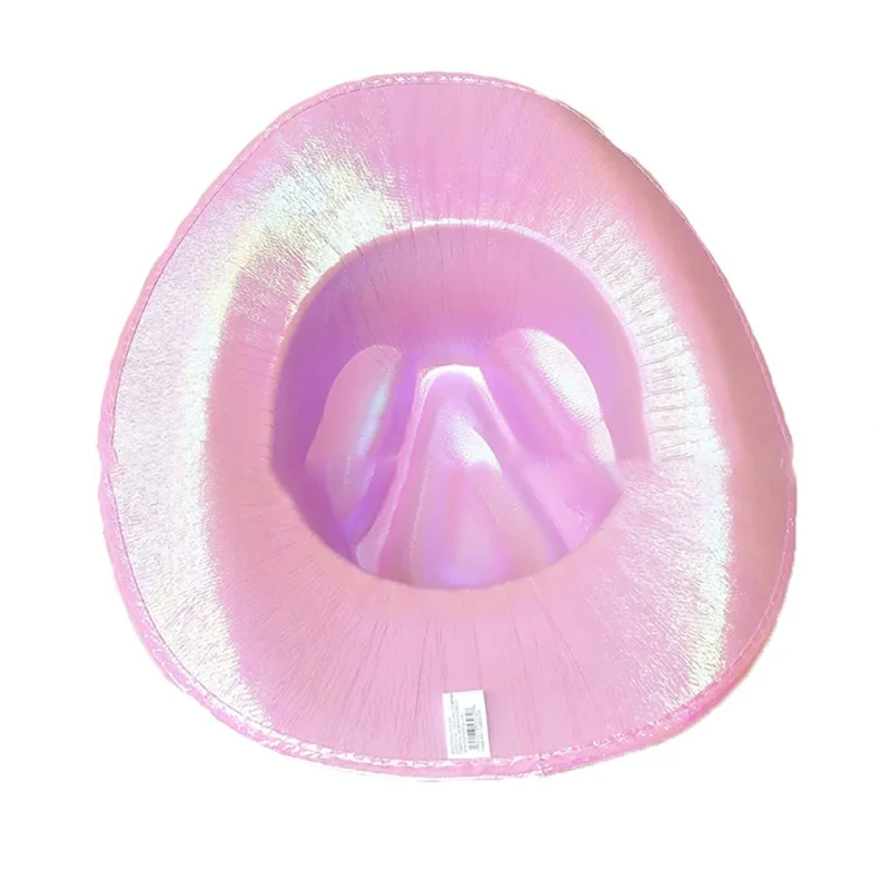 Neon Sparkly Glitter Space Cowboy Hat - Fun & Metallic display picture 1