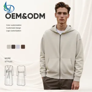 Men's Zip-Up Pullover Fleece Hoodie 100% Solid   Hooded for Winter Season