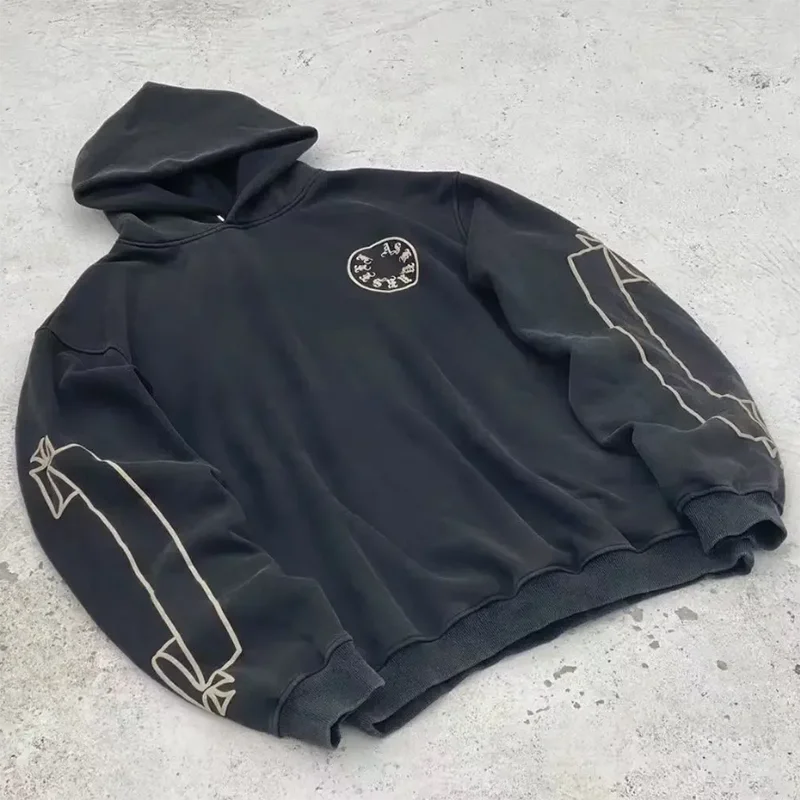 Customized Drawstrings Pullover Hoodies Printing Heavyweight Acid Wash Custom logo Hoodie for Men gallery 4