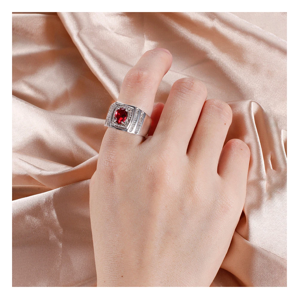 925 Sterling Silver Genuine Ruby Ring Fashion charm Ladies Jewellery rings