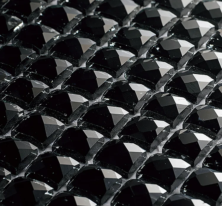 Black square sheets transparent crystal decorative wall mosaic bathroom mosaic glass tiles