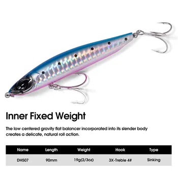 For Nobby's Long-Cast Submerged Pencil Luya Bait 90mm 19g Plastic Artificial Hard Bait Without Hooks for Freshwater Fish – Pencil – view 3