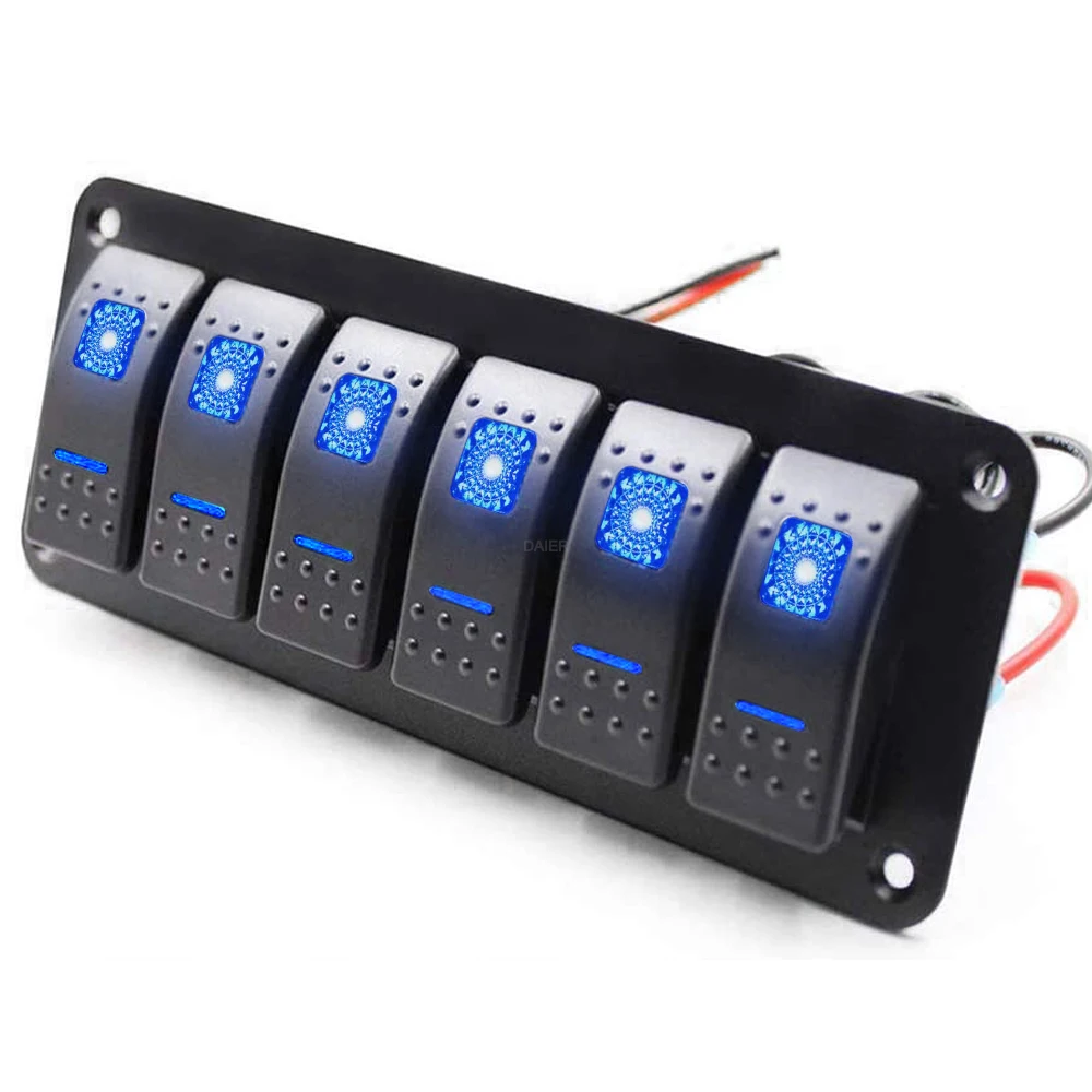 DaierTek LED Light Bar Switch Panel, 3 Gang Rocker India
