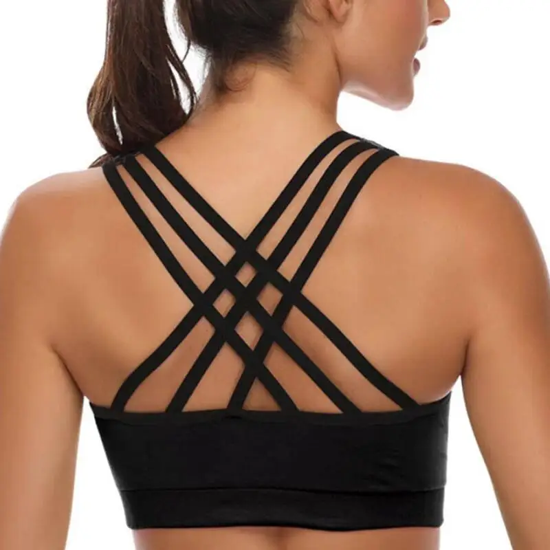 Women Seamless Padded Strappy Sports Bra Yoga Fitness Running Sportswear top Women Seamless Padded Strappy Sports Bra Yoga Fitness Running Sportswear top