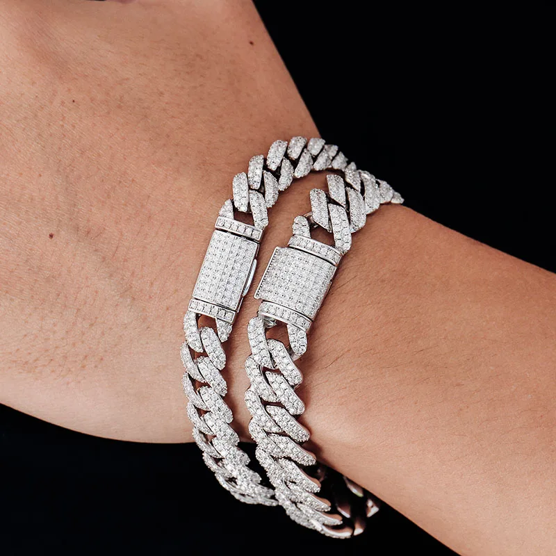 マイアミ キューバン リンク 7～9インチ モアッサナイト ダイヤモンド