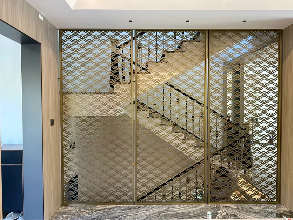product custom gold partition wall stainless steel decor metal room dividers with high quality-5