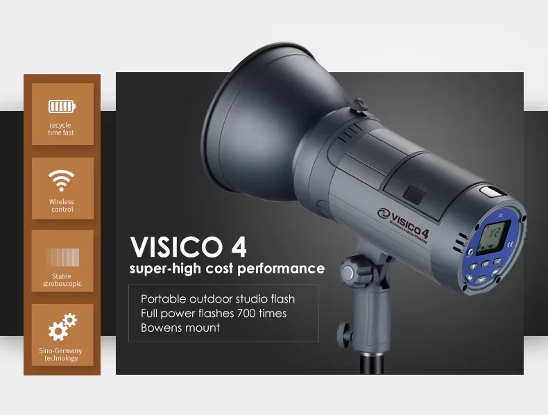 Visico Portable Photography Light Wireless Remote Control Flash Strobe  Light Outdoor Visico Battery Studio Flash
