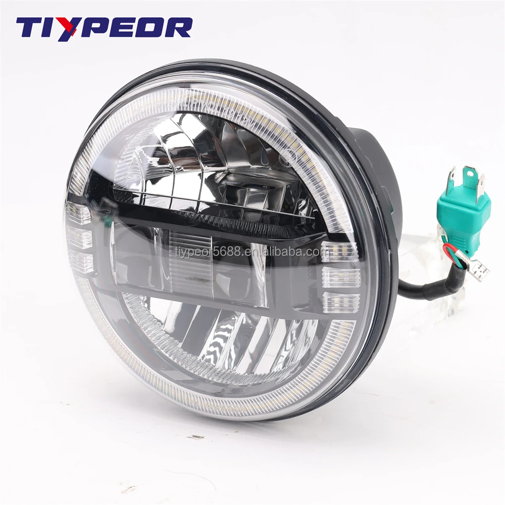 product tiypeor e mark dot 7 inch motor headlight for harley motorcycle lamp high performance projector round headlight for jeep jk-5