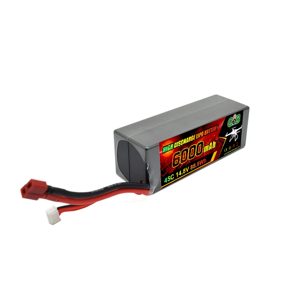 แบตเตอรี่ GEB Lipo 3S 4S 6S 25C 35C 45C 6000mAh 8000mAh 10000mAh 14.8V 22.2V แบตเตอรี่โดรนแบบชาร์จไฟได้สำหรับโดรน UAV