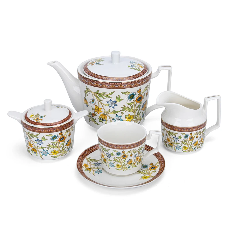 New Arrived Floral Decal Dubai Porcelain Luxurious Dinner Set Tableware Buy Factory Custom