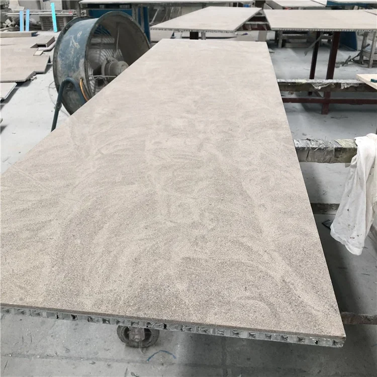 product china modern design composite aluminum honeycomb brown sandstone polished big slab floor tile hotel 1 year warranty wholesale-0