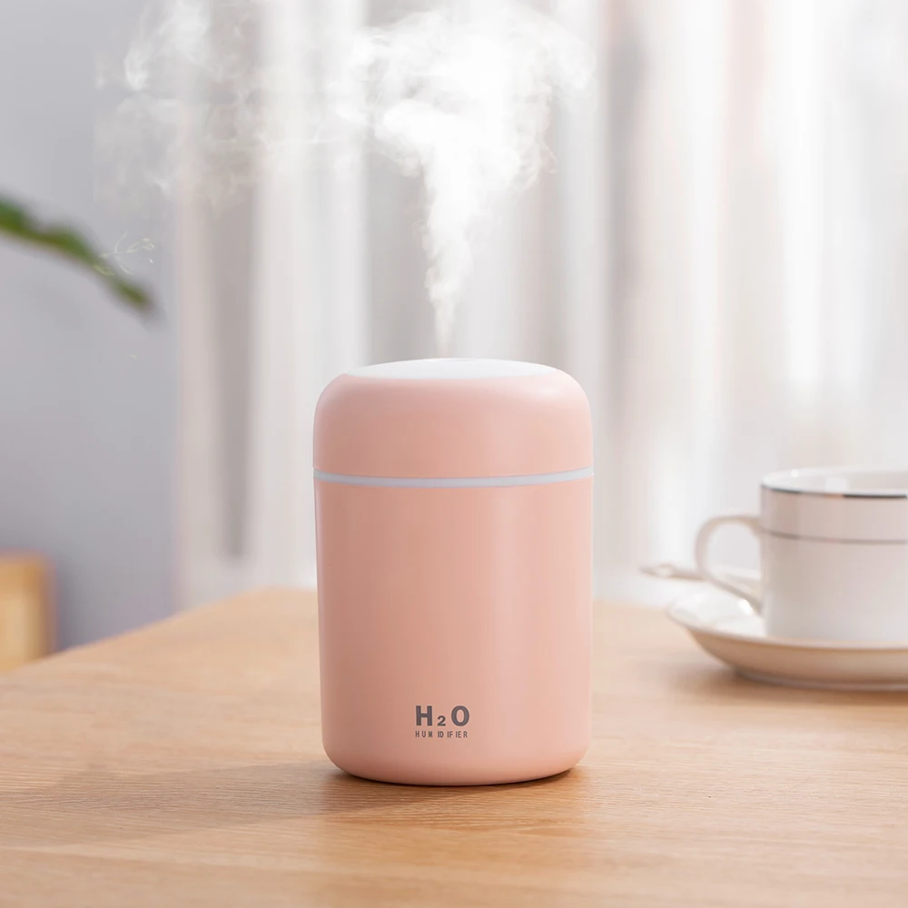 Portable 300ml H2O Humidifier USB Ultrasonic Dazzle Cup Cool Mist Maker Car Mini Air Humidifiers Purifier With Romantic Light