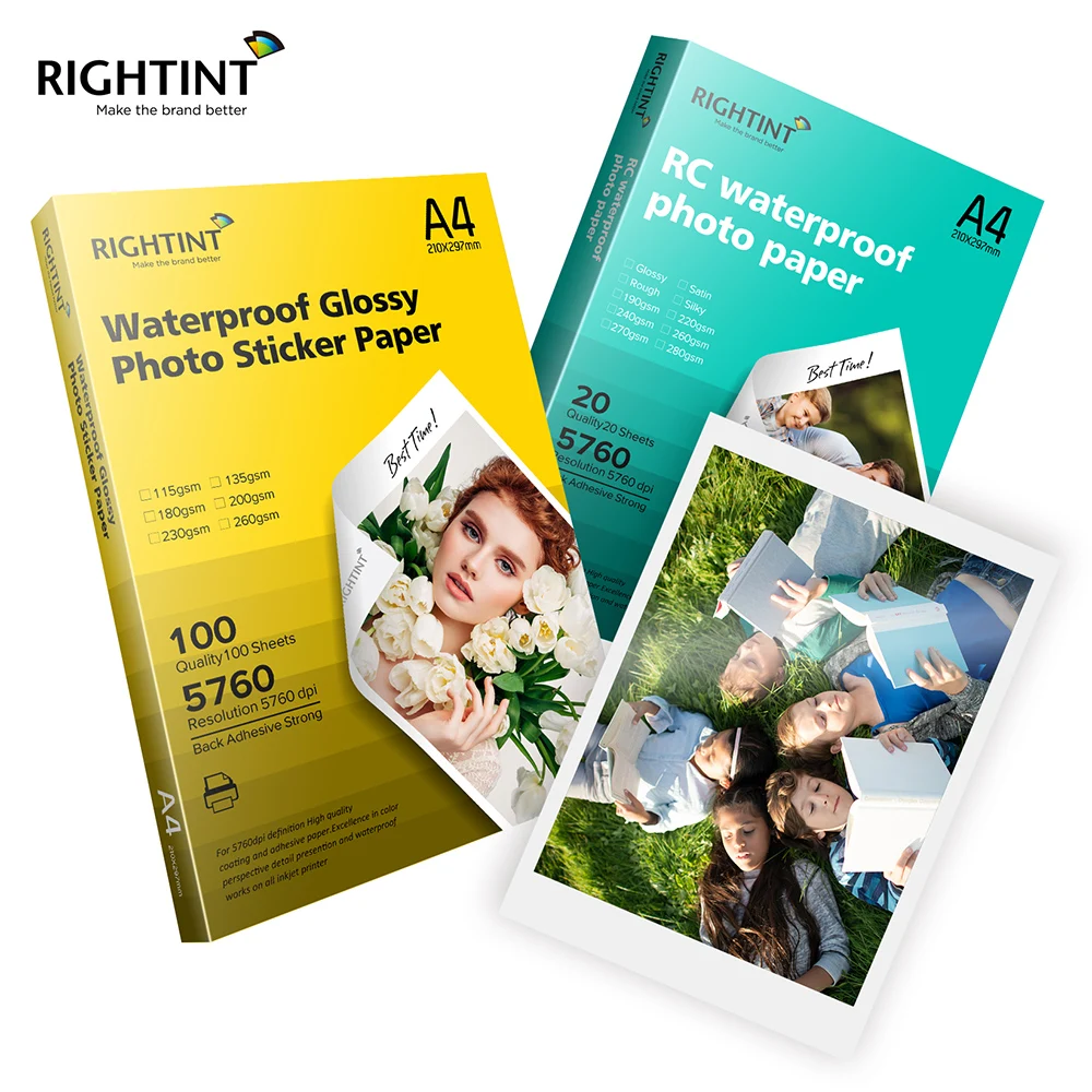Printable Photo Picture Paper 90gsm Glossy  Inkjet Printing Photo Paper in A4 Sheet or RRoll Size