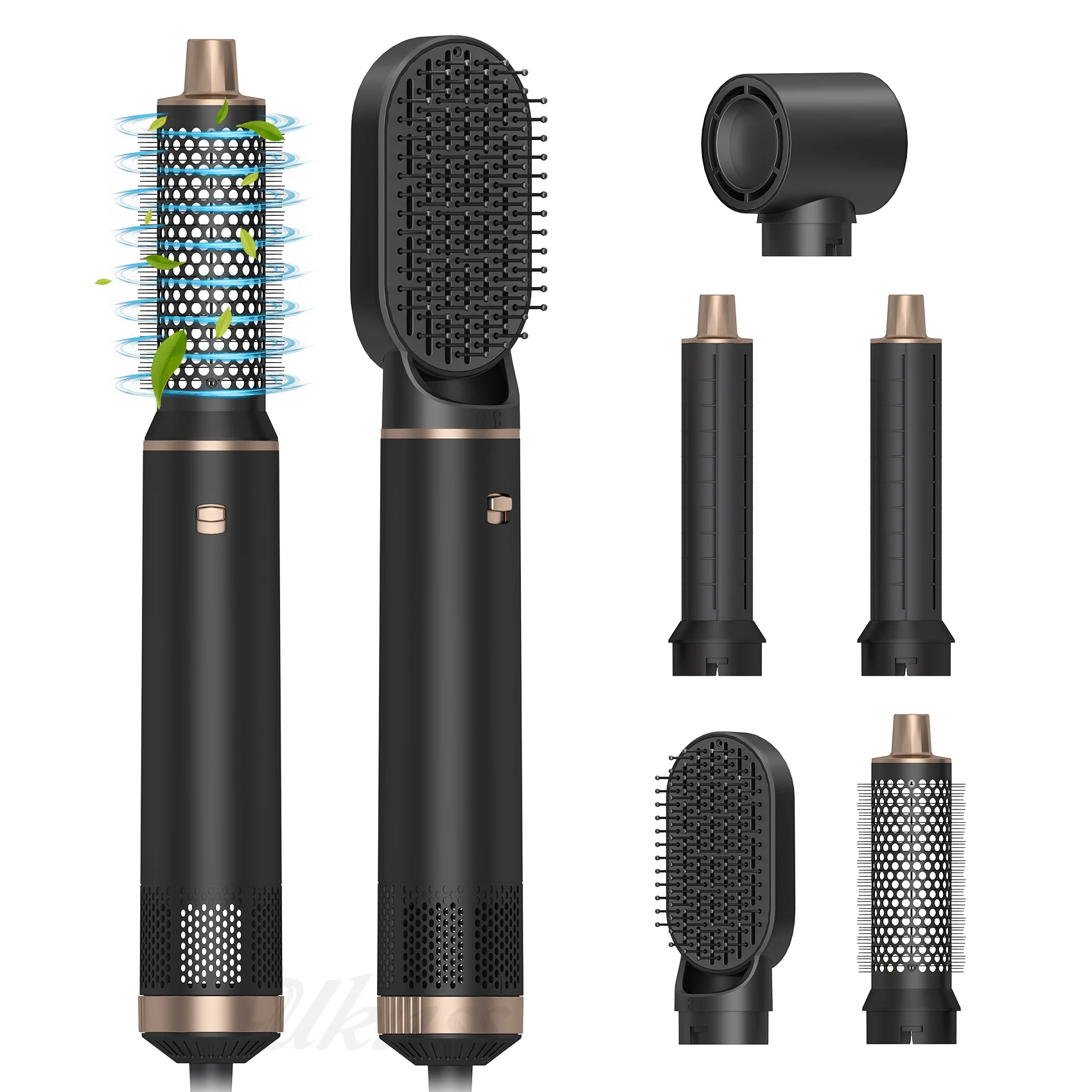 New Model  5 in 1 Black Hair Dryer Styler Machine Professional Hair Curl Straightening Quick Dry Blowing Hot Air Brush