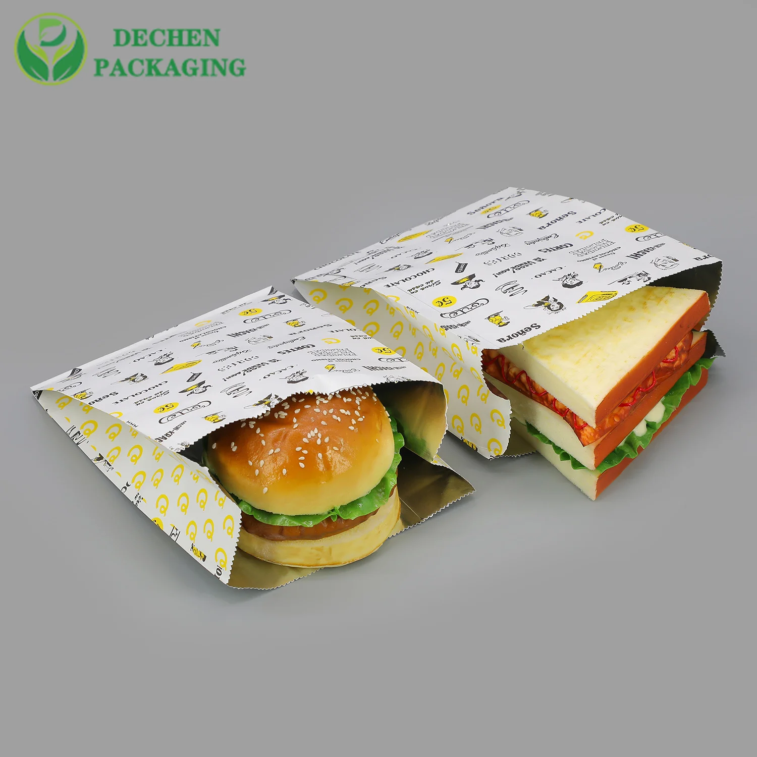 DECHEN PACKAGING disposable burger packaging Burger sandwich paper packaging