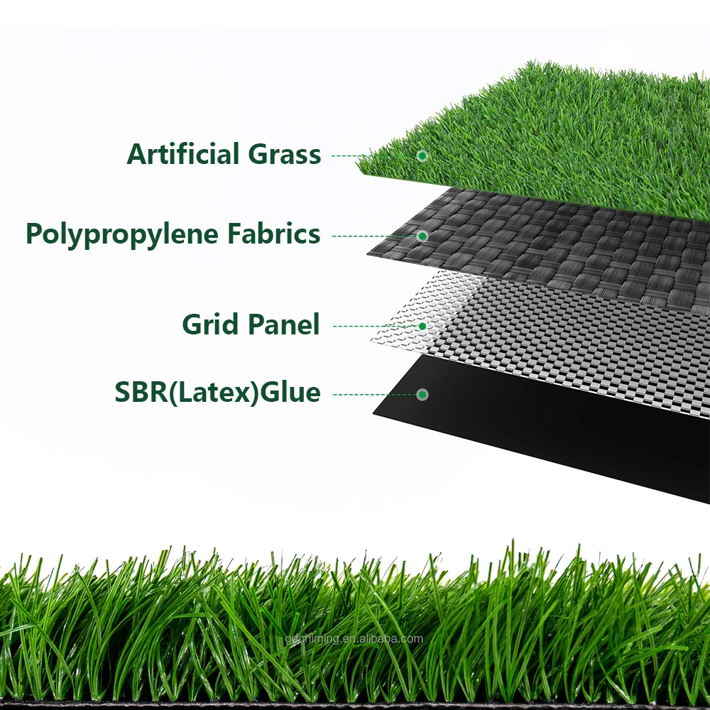 Artificial Grass Turf Lawn Tile Interlocking Grass Turf Mat With Drain