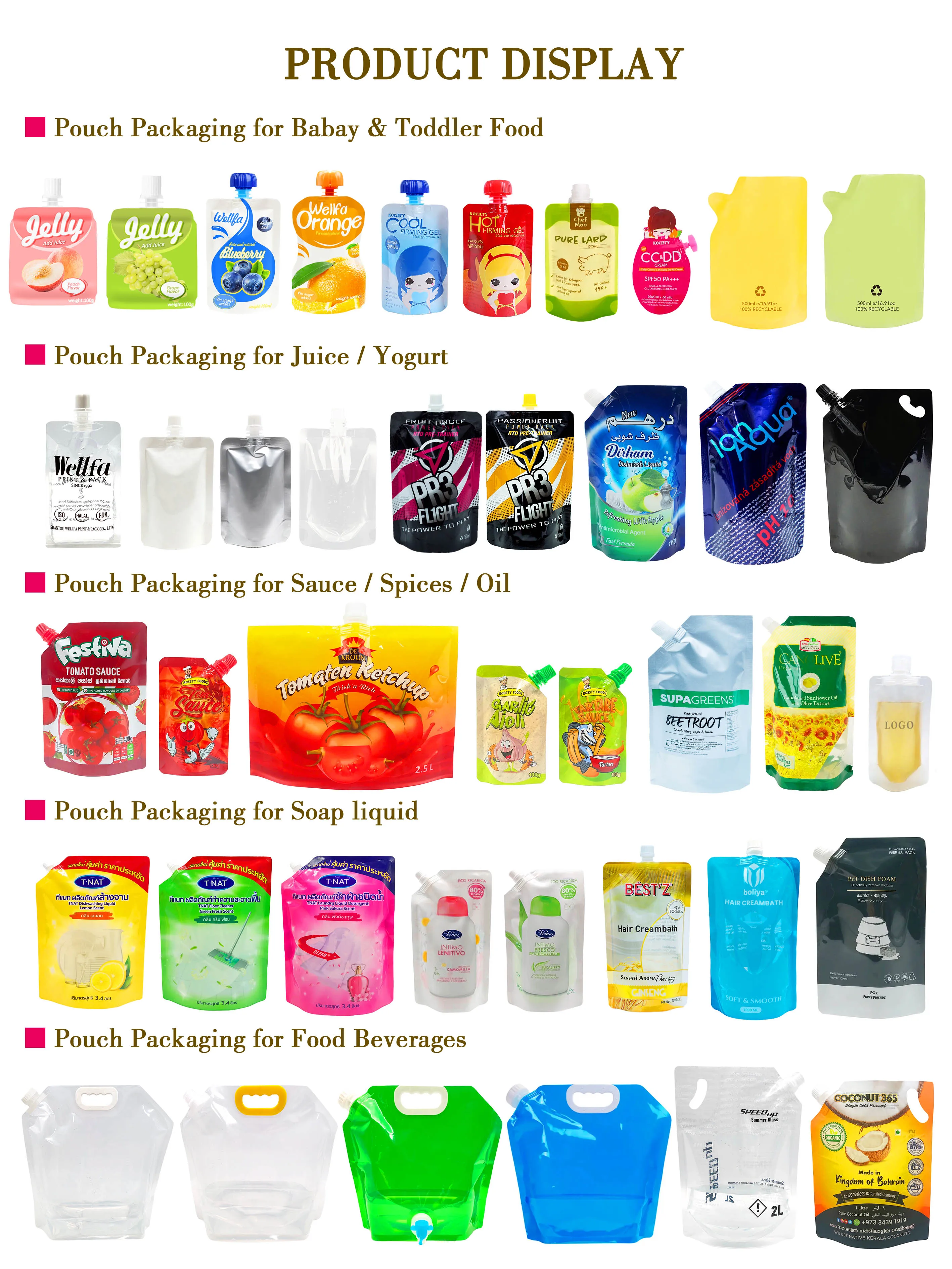 Bolsas Doypack Ml Ml Ml Stand Up Spout Pouch For Liquid Shampoo Dishwashing Detergent