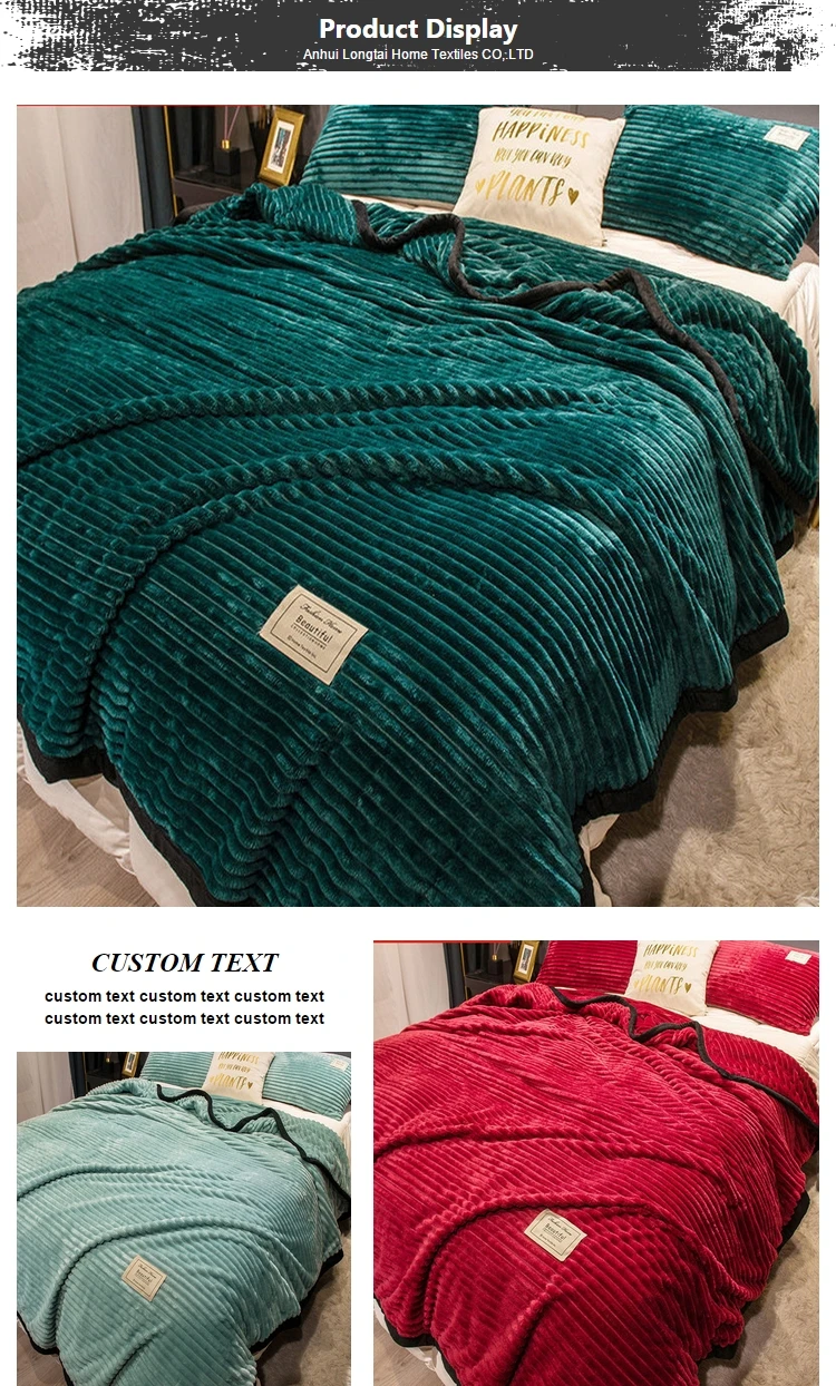 Europe Weighted Blanket Green Color Soft Flannel Blanket Single Queen King Warm Plaids For Beds