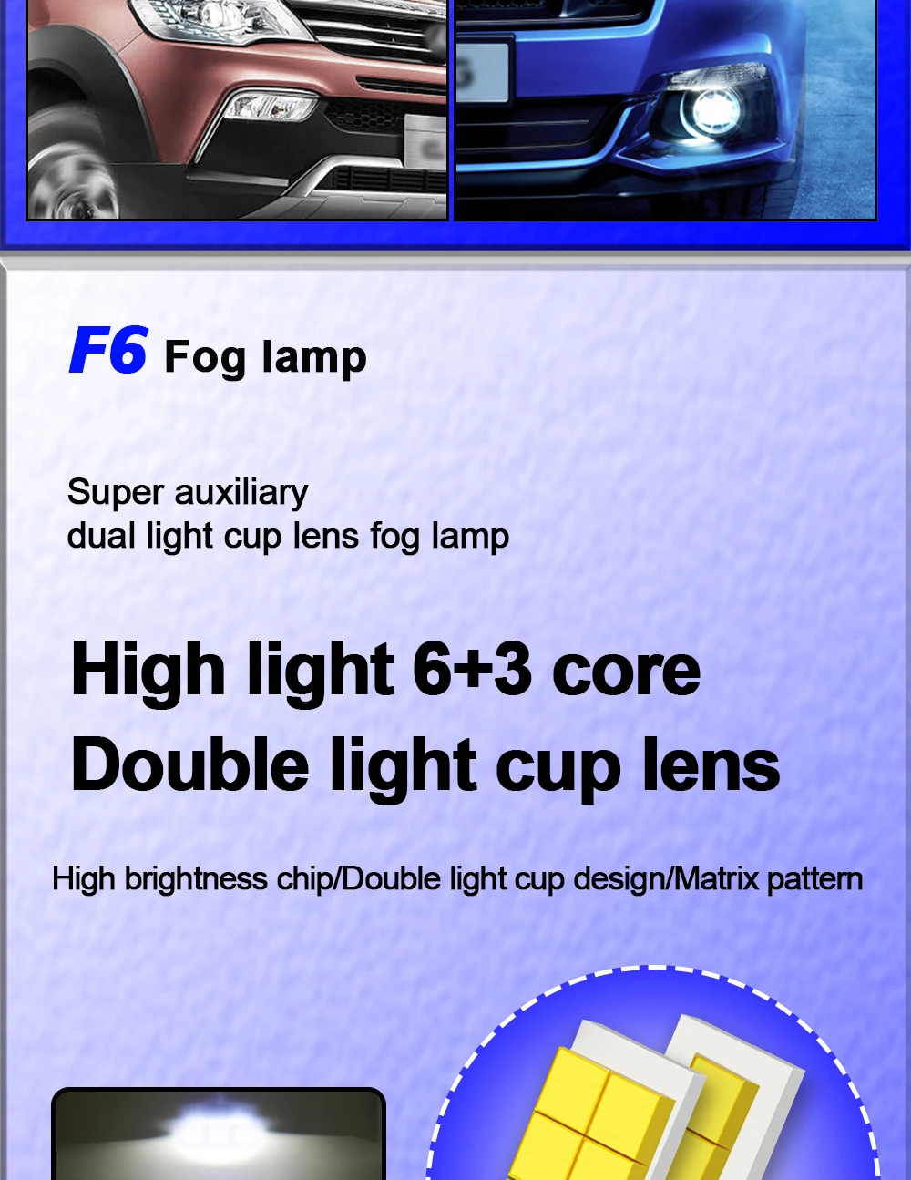 TECH-KING 3 inch 12V 45W/50W 6000K Car Bi LED Projector Lens Fog Light For Toyota Camry Corolla Prius Universal kit Fog lamp