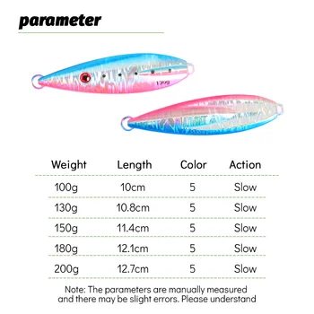 Metal Jig Lure Laser Seven-Color Glow-in-the-Dark Slow-Roll 100g Artificial Hard Bait Sea Fishing Boat Fishing Lead Fish Lure – Metal Jig – view 4