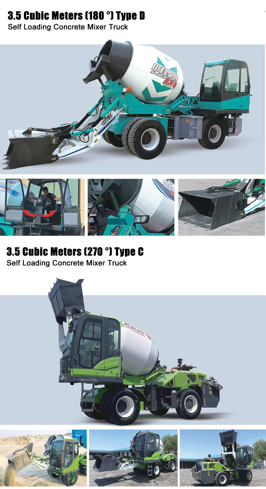 New Design 2/2.6/3.5/4/6.5 Cubic Meter Portable Concrete Mixer Truck Mini Self Loading factory