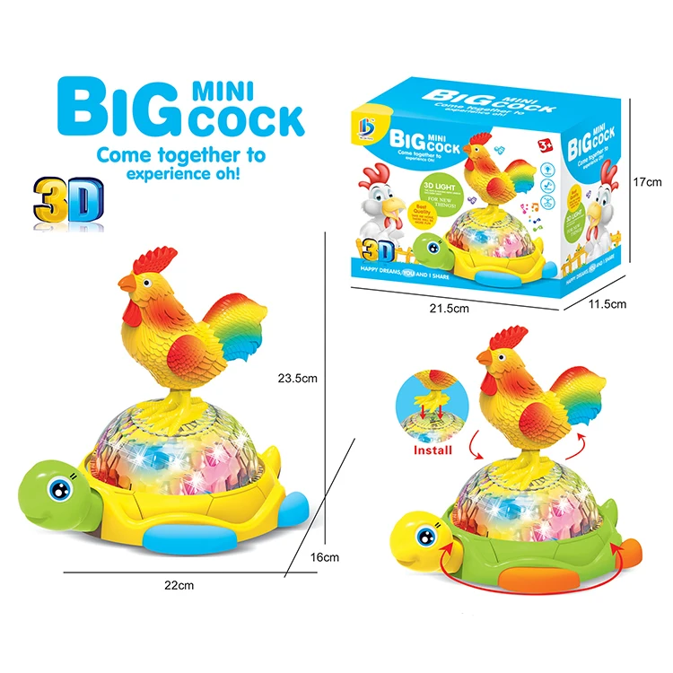Battery Operated Dancing Robot Interactive Toys for Kids With Flashing Light 360 Rotation Musical Chicken Infant Light up Dancin