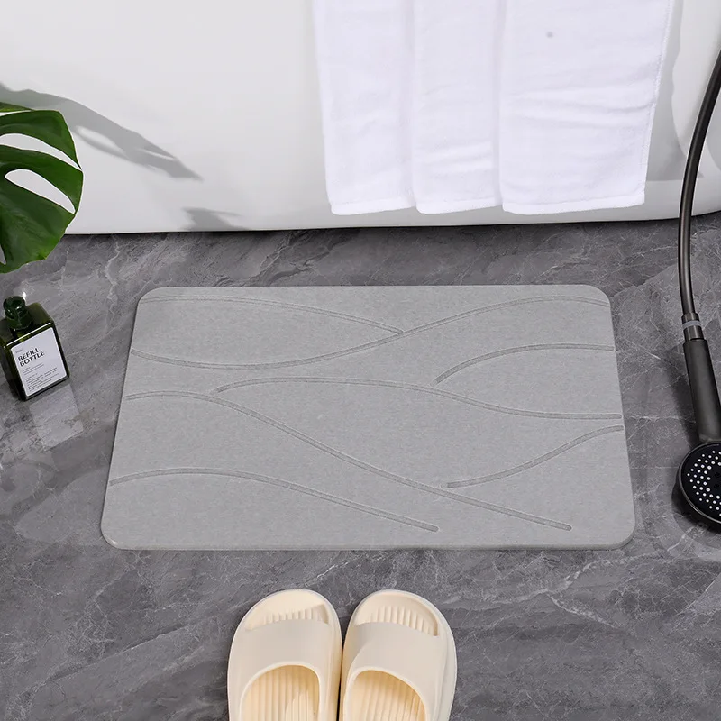 Hot Sell Environment Diatomite Material Quick Dry with Non-slip Mat Super Absorbent Solid Stone Bath Mat Hard supplier