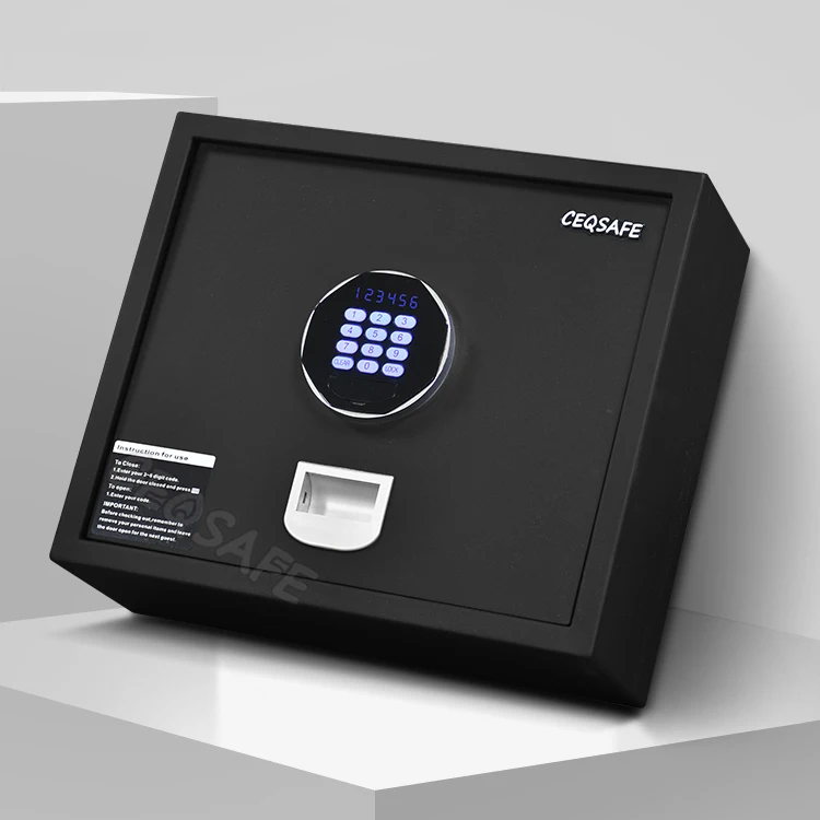 CEQSAFE Digital Black Front Top Open Money Safe Box Laptop Hotel Home Safe Box for Car