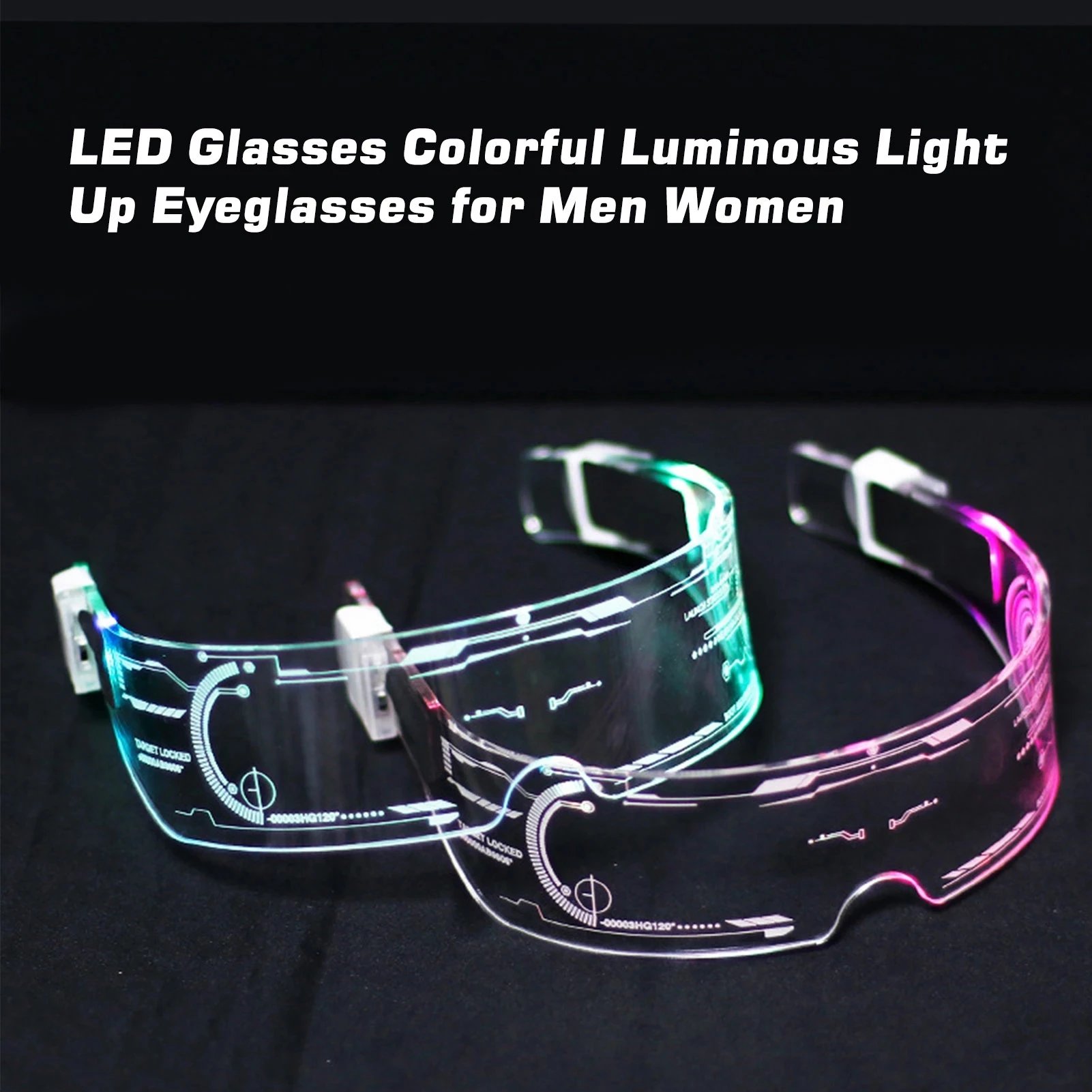 LED Luminous Glasses Colorful LED Glasses EL Wire Neon Light Up Visor  Eyeglasses Bar Party EyeWare For Halloween Christmas Party - AliExpress