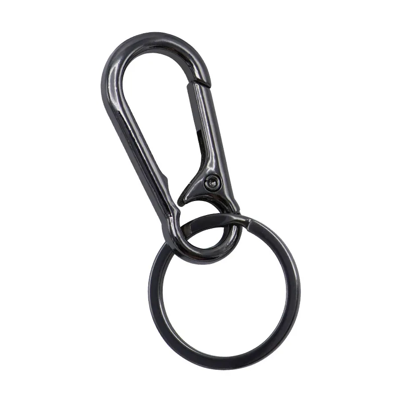 Zinc Alloy Gun Color Simple Lock Carabiner Car Lock Ring Keychain Hook