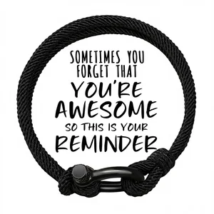 Christmas Gifts for Men Teen Boys Friends-Hemp Rope Chain Link Bracelets Natural Stone 'Sometimes You Forget You're Awesome'