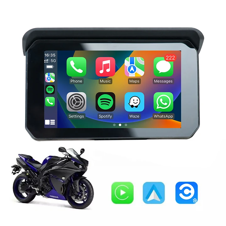 OTTOCAST Portable Motorcycle Wireless CarPlay/Android Auto Screen