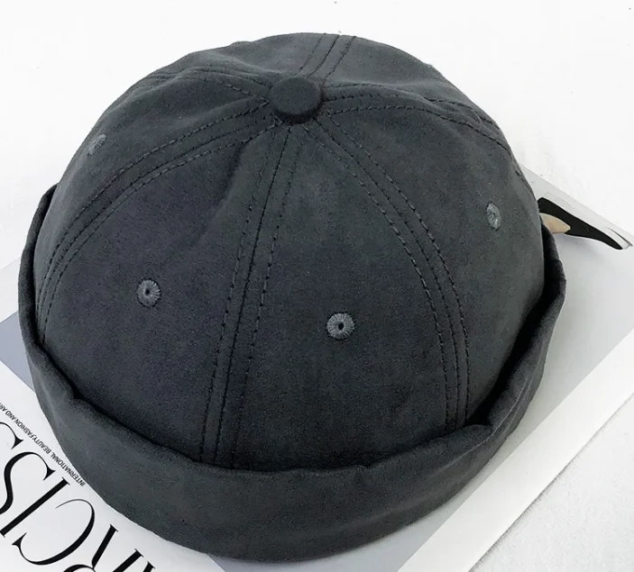 Navy Blue Corduroy Visorless Brimless 