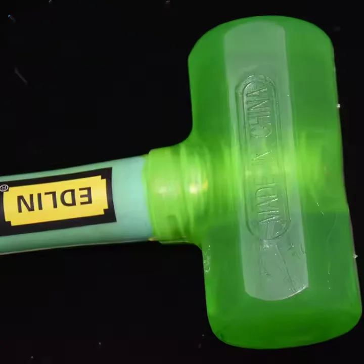 Хит продаж ударопрочный резиновый молоток с пластиковой ручкой высококачественный зеленый квадратный