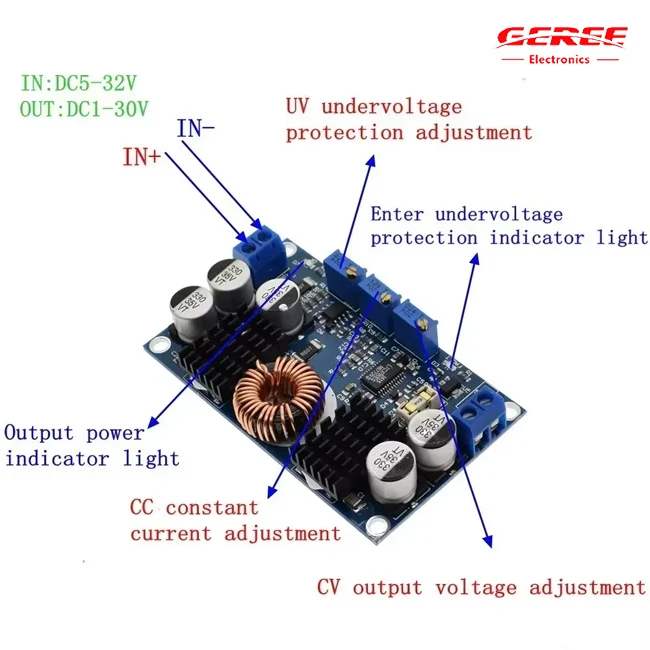 Multi Series DC-DC Step up and Step Down Module LM2596 12V Mini Convert Digital Adjustable Voltage Regulated Circuit Board
