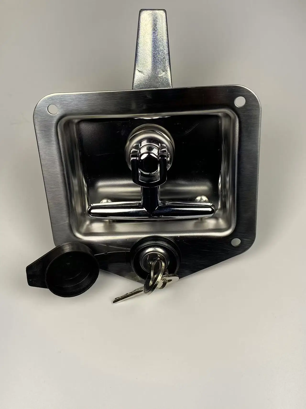 Standard Zinc T-Compression Handle Toolbox Paddle Latch Locks Stainless Steel with Galvanized Finish
