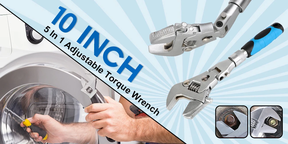 Flexible 10 Inches Chrome Vanadium Steel Metric Ratchet Wrench Handtools