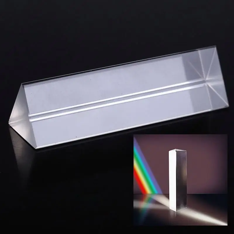 Set De 2 Prismas De Cristal Triangular De 76 Mm | Prisma Óptico Portátil Para Enseñanza Y Fotografía | Refracción De Luz Y Creación De Arcoíris | Ideal Para Experimentos Científicos Y Efectos Artísticos