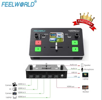 FEELWORLD Video Mixer Switcher Live Streaming Newest 4 hd Inputs Usb 3.0 Livestreaming and Recording LIVEPRO L1 4k Video Mixer detail image
