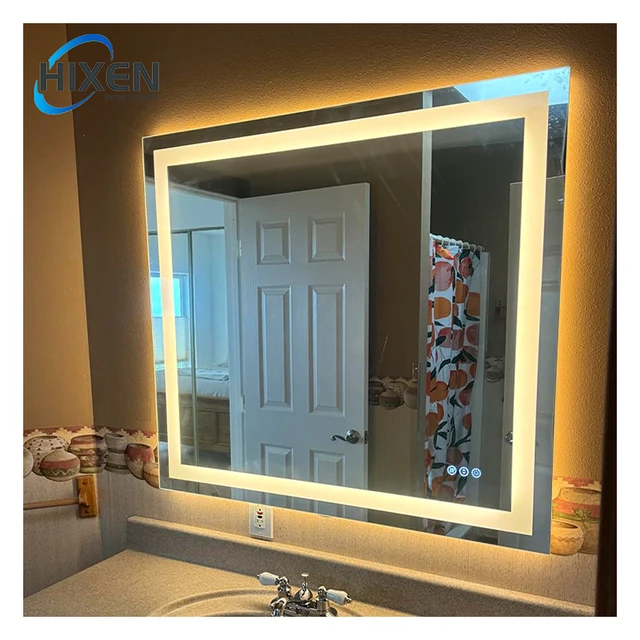 HIXEN 600x800mm wall mounted frameless touch screen smart modern led bathroom mirror