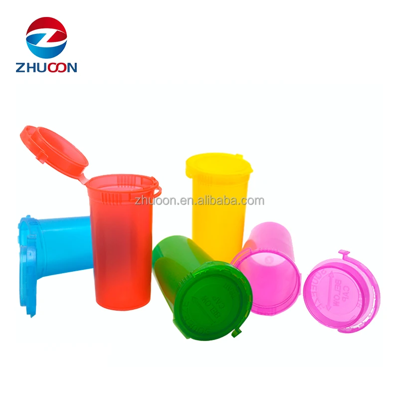 Child Resistant Biodegradable Plastic Pop Top Containers