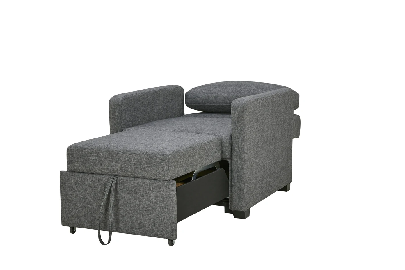 Grey Single One Seat Sofa Bed Comfortable Leisure Folding Fabric Armchair for Apartment Hotel Conveniently Extendable for Family factory