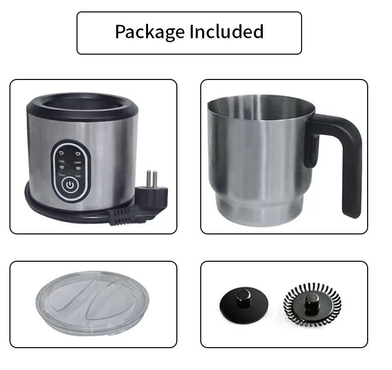 Dishwasher Safe 4 In 1 High Quality Detachable Automatic Electric Milk Frother Stainless Steel