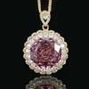 Gold dried rose pendant with Chopin chain