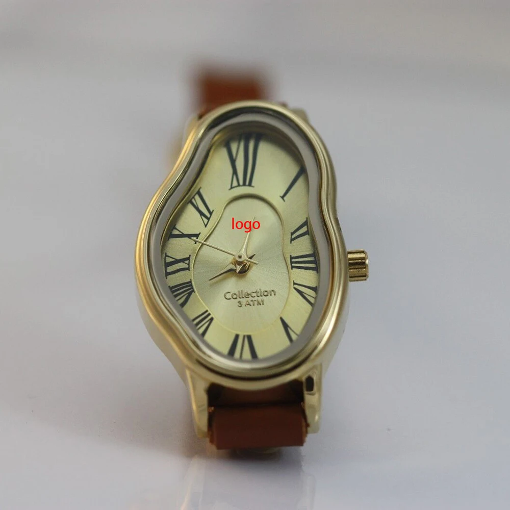 Women Leather Bracelet Soft Melting Wrist Lady Watch