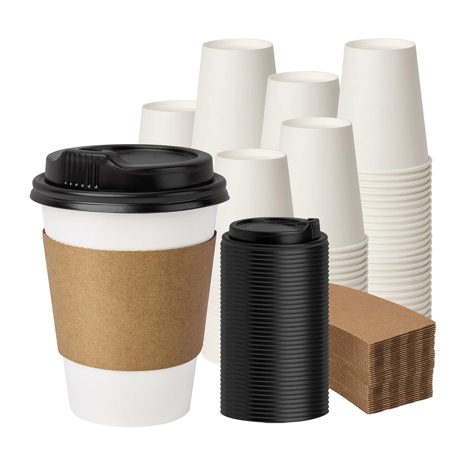 Customizable Beverage Cup Sleeve Disposable Kraft Cardboard Drink Holder With Store Logo Design