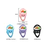 Anneau de dentition en silicone (sushi portatif) (1/4 rose pêche)