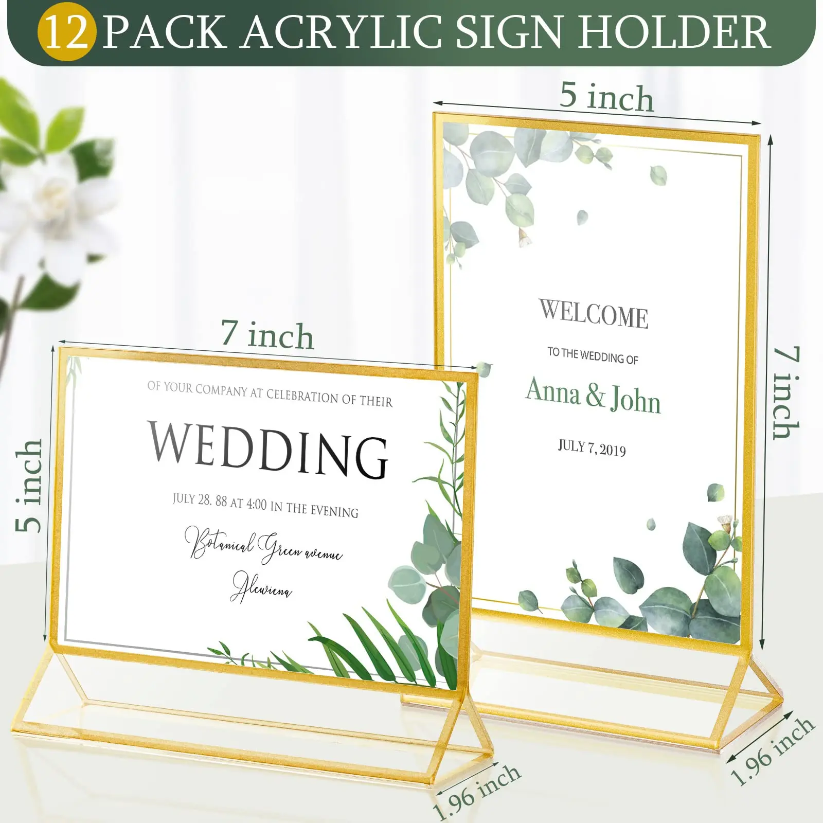 Clear Acrylic Double Sided Frames Display Holder Gold Frames Signs