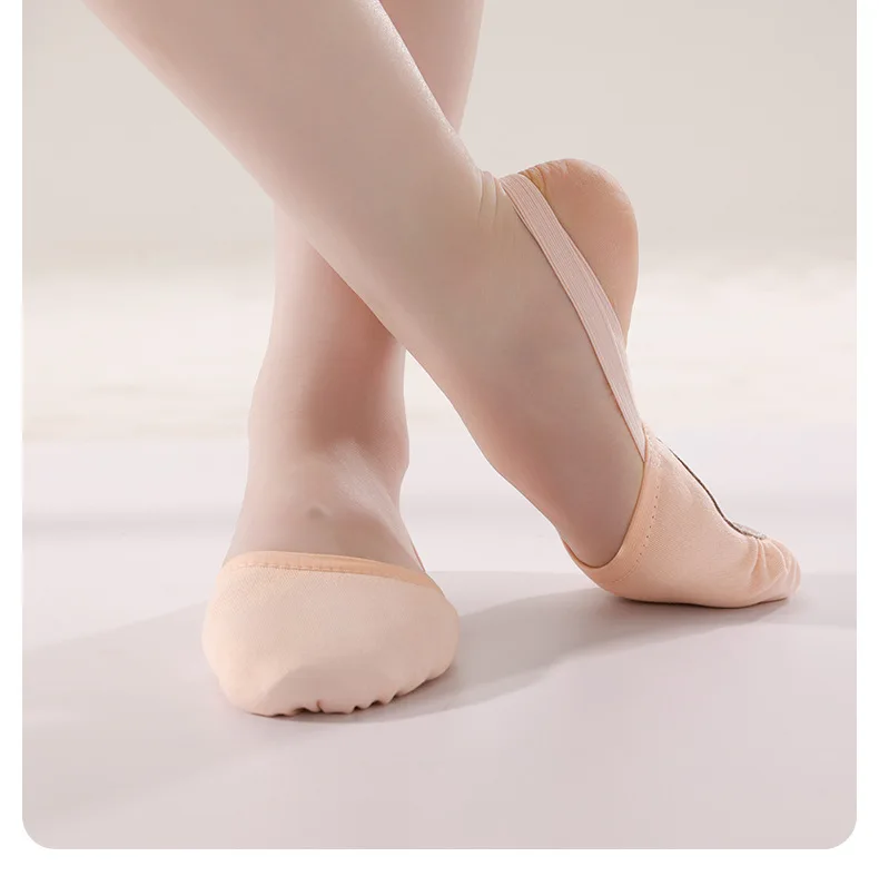 Wholesale Rhythmic Gymnastics Half Sole Ballet Dance Shoe Turning Shoes with Elastic Strip Gymnastics Half Shoes